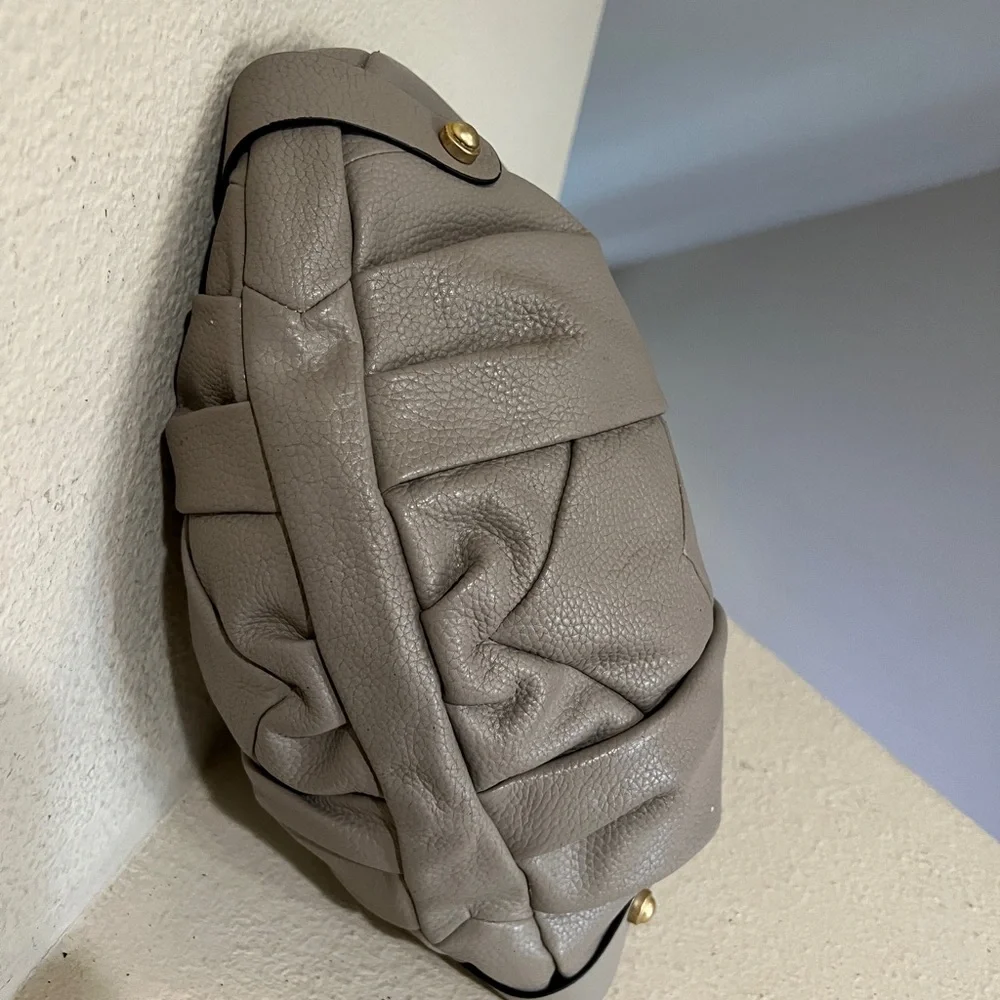 LODIS Women's Majestic Grey Leather Hobo Side Pockets Bag Shoulder‎ Bag